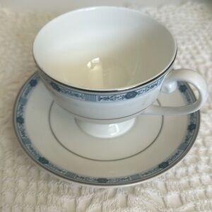 Mikasa Ultima Plus HK 314 Blue Serenade Footed Cup & Saucer Set